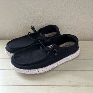 Hey Dude Wendy Slub Canvas Black Odyssey Slip On Shoes Sneakers Loafers
